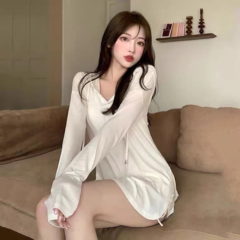 H7 SW1 Korean sweater topi / Atasan lengan panjang