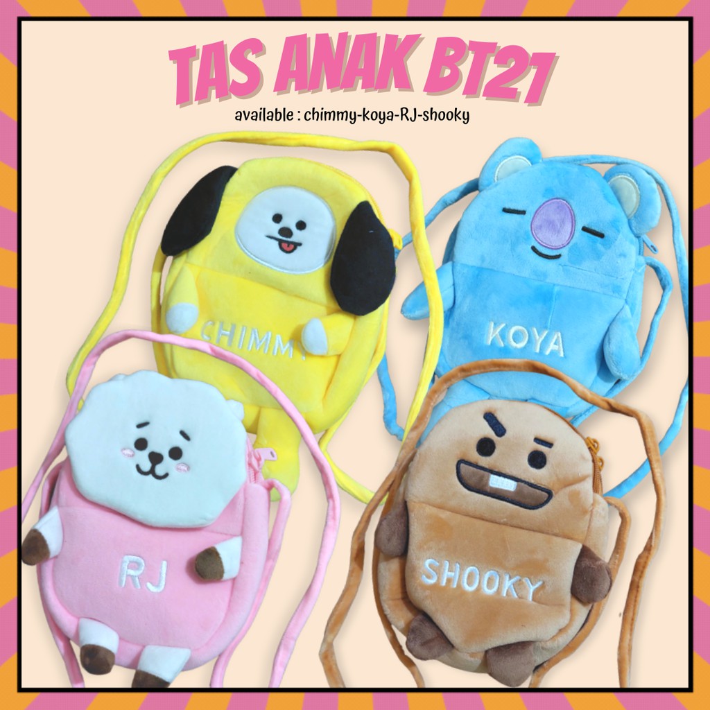 Tas Selempang Anak BT21 Terbaru / Tas Selempang Kecil Sekolah Anak TK Paud Lucu