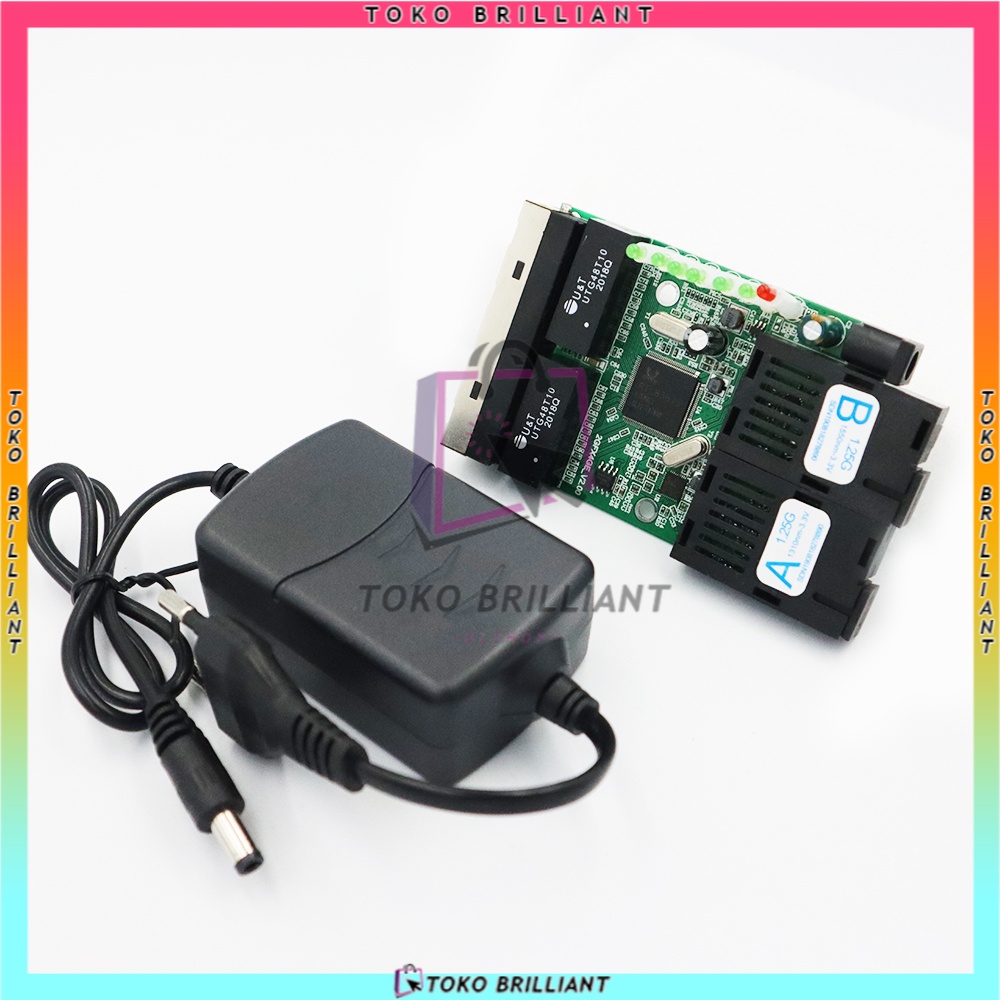 2SC 4 RJ45 2F4E Ethernet PCBA board 10/100/1000M switch 4 RJ45 UTP 2 SC Gigabit Fiber Optical Media Converter [Bisa Bayar Ditempat]