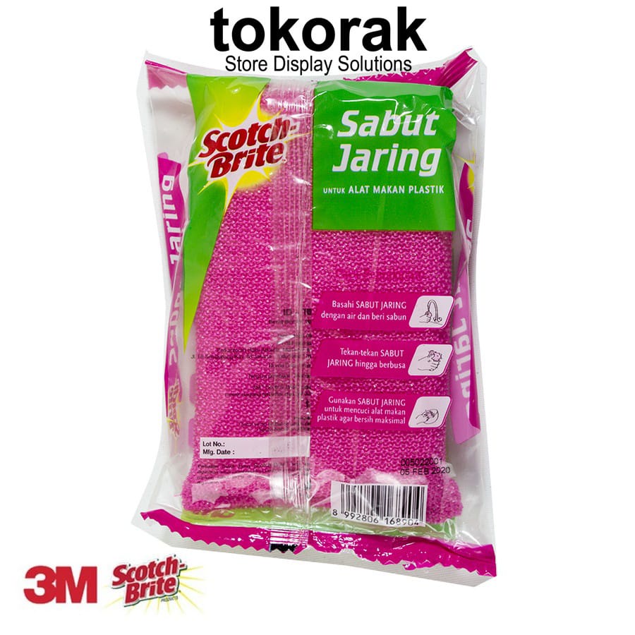 3M SCOTCH BRITE SABUT JARING CUCI ALAT MAKAN PLASTIK ID- T60 - TAPAS