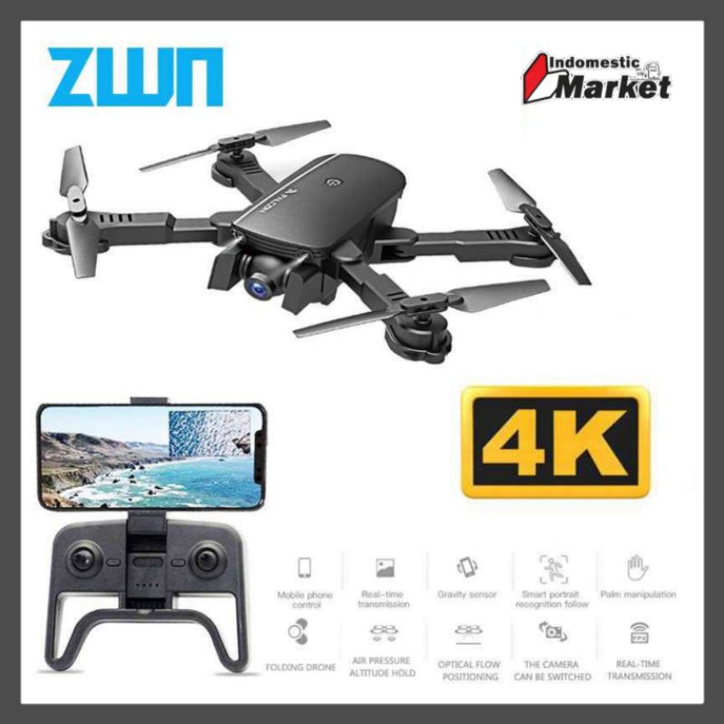 Drone Murah Kualitas Video 4K / Drone Wifi / ZWN Quadcopter Drone R8 WiFi FPV Dual Camera 1080p