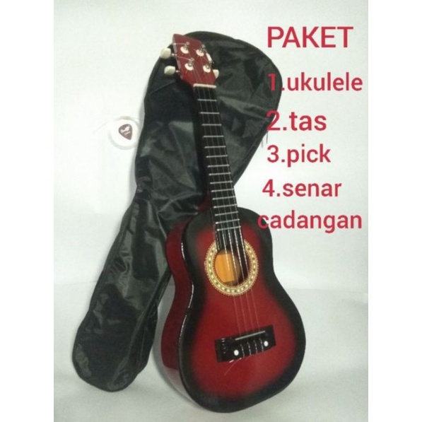 PAKET UKULELE AKUSTIK SENAR 4 / PAKET LENGKAP BERGARANSI