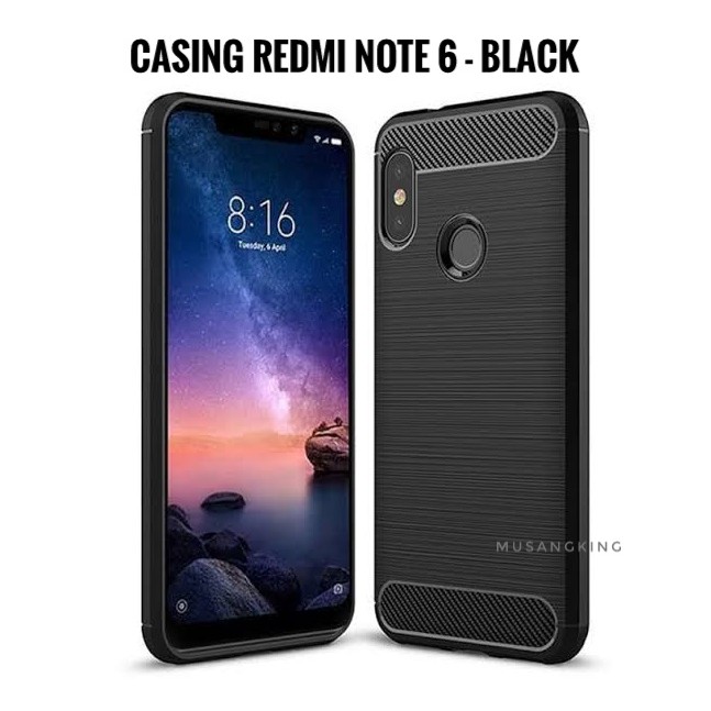 SOFTCASE REDMI NOTE 6 REDMI NOTE 6 PRO - SLIM FIT CARBON IPAKY REDMI NOTE 6 REDMI NOTE 6 PRO CASING 