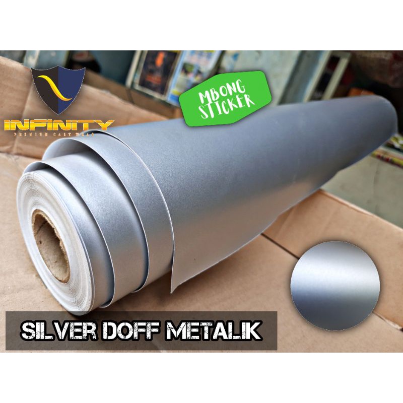 Skotlet sticker stiker motor SILVER DOFF METALIK silver satin merk INFINITY