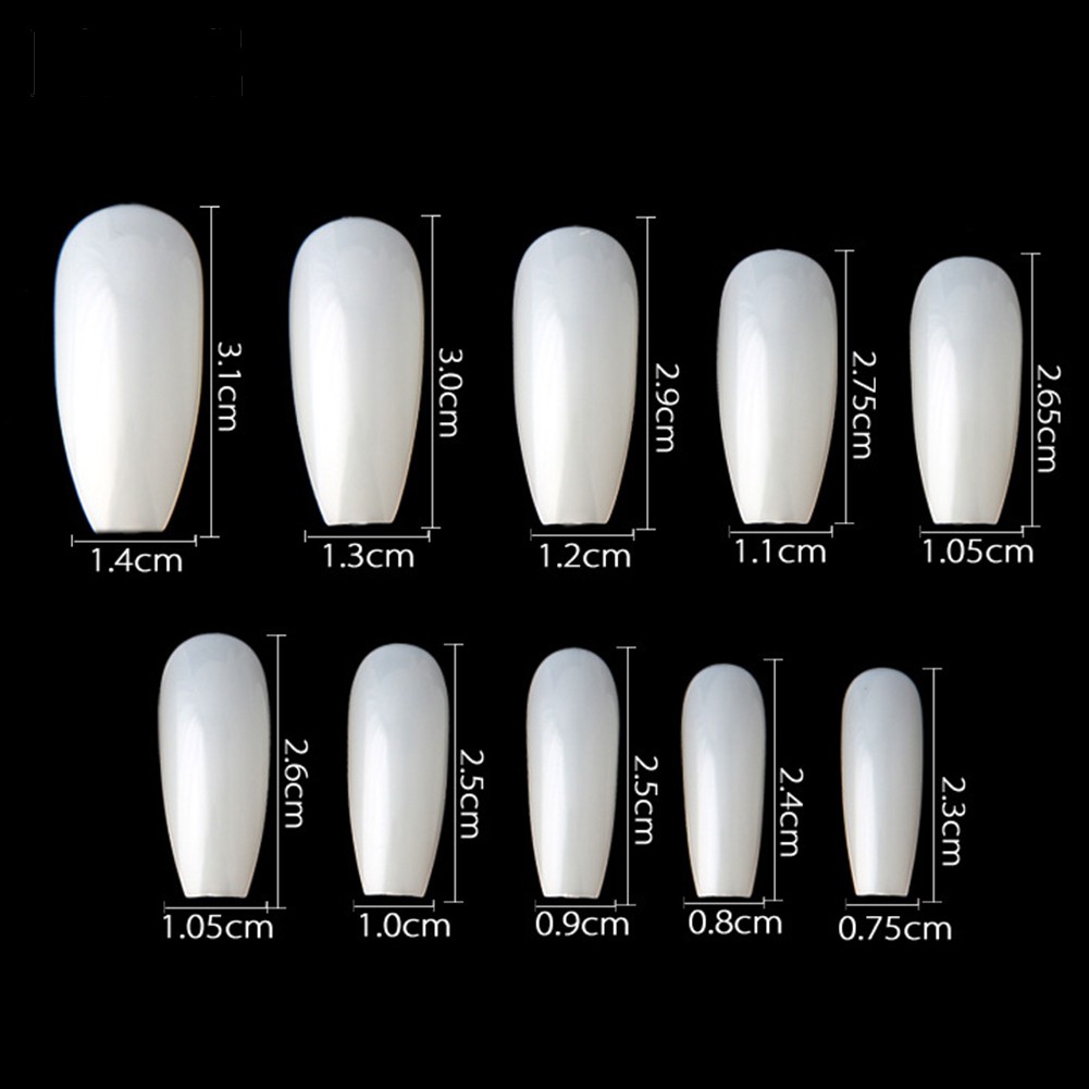 Providence 600Pcs Clear/Natural Long Ballet False Nail Tips Fingernail DIY Manicure Decor