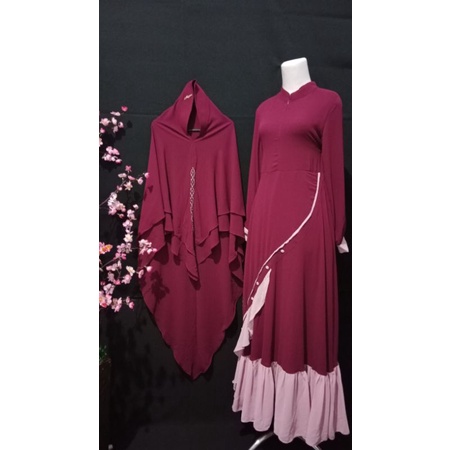 syar i original MAYRA, gamis + khimar