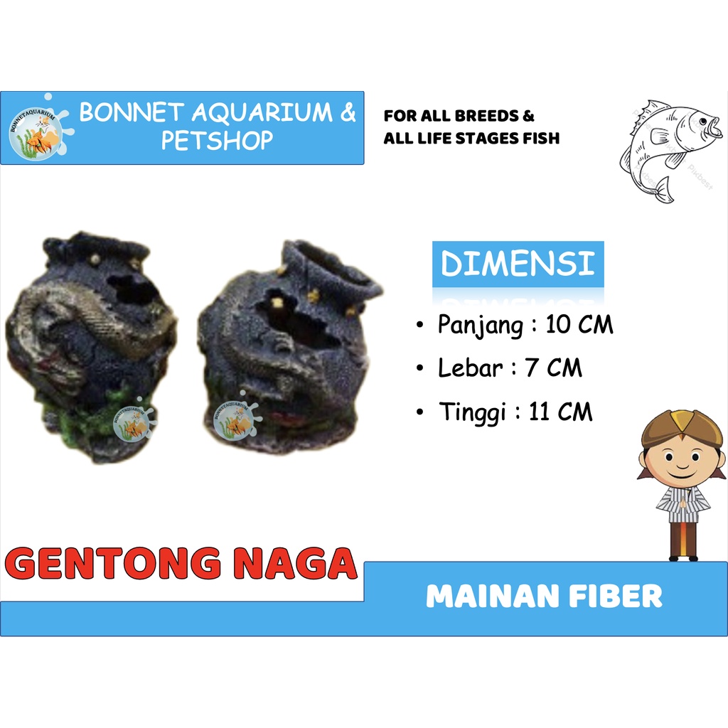 MAINAN HIAS AQUARIUM FIBER GENTONG NAGA
