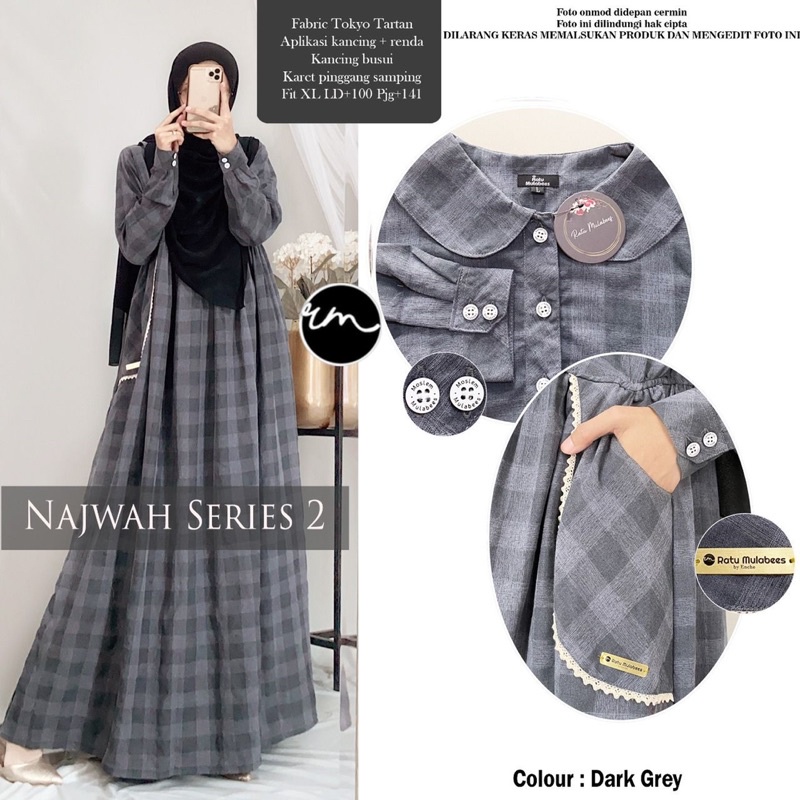𝐑𝐞𝐚𝐝𝐲 𝐒𝐭𝐨𝐤  Najwah Maxy ori by Ratu Mulabees - Gamis Terbaru 2023| Fashion Muslim Gamis Harian Busui