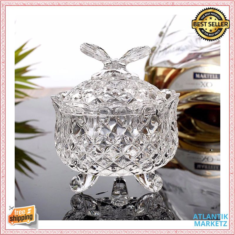Crystal Glass Candy Jar 03PA Toples Kaca Kue Tempat Permen