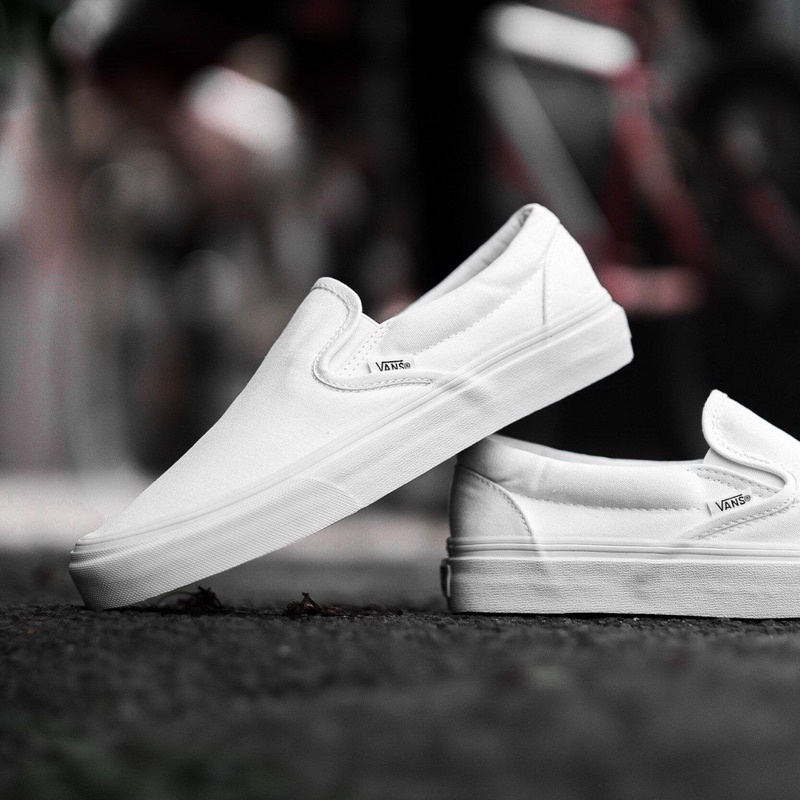 VANS SLIP-ON CLASSIC TRUE WHITE ORIGINAL 100% ( Global )