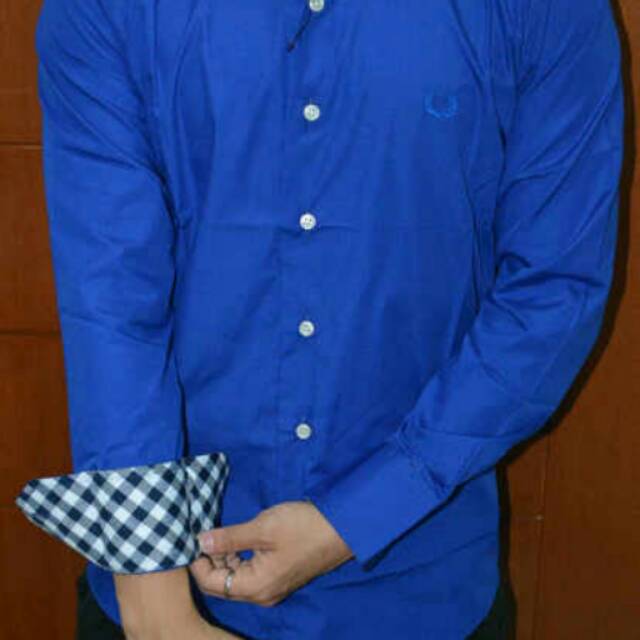 Kemeja Pria Slim Fit Biru Benhur/Biru BCA/Biru tua