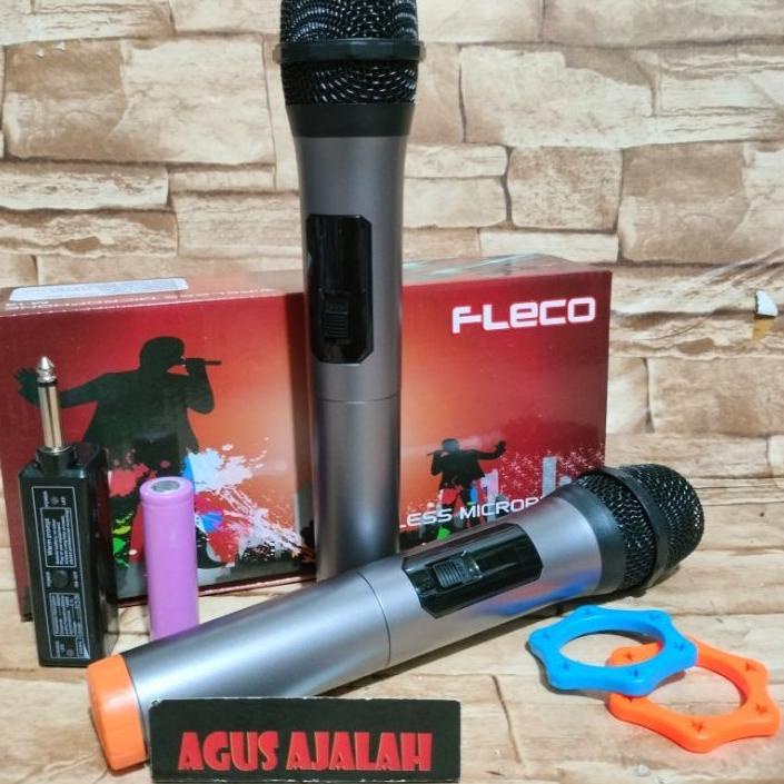 Chekout Cod mic double wireless fleco m13 paket 2 microphone wireless 100℅ original mic wireless 2 m