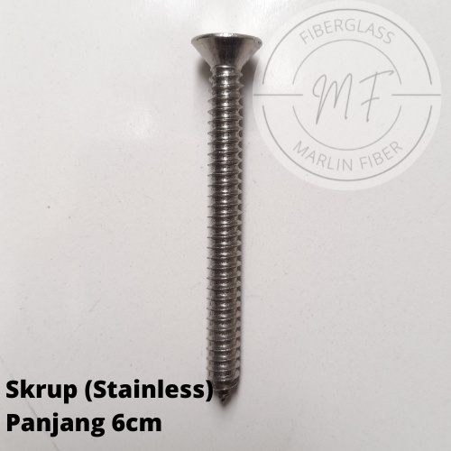Skrup/ Paku Ulir Stainless 6cm