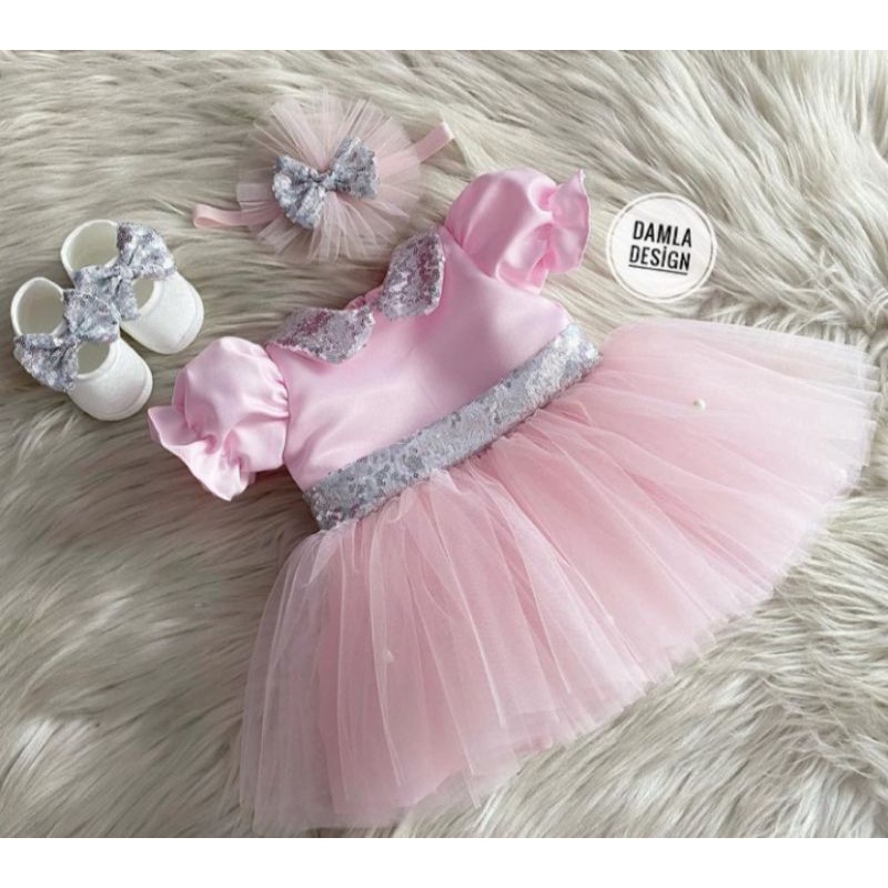 DRESS ANAK SEQUIN / DRESS PINK / GAUN PINK ANAK / GAUN PESTA PINK / DRESS ULANG TAHUN ANAK PEREMPUAN
