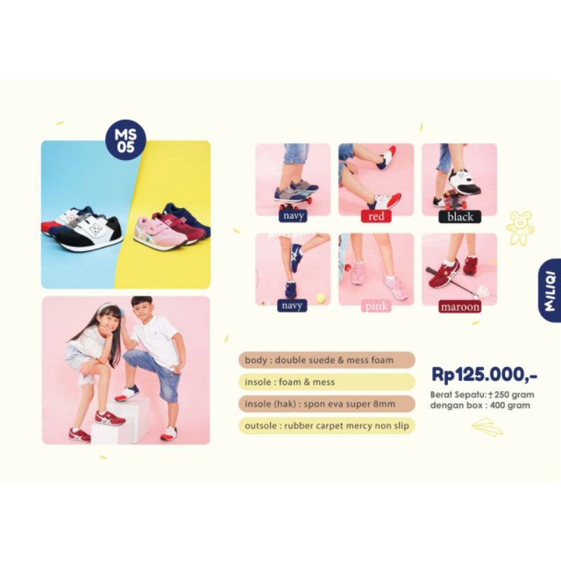 READY STOK sepatu Ms-05 Miliqi /sepatu anak terbaru /sepatu anak terkini