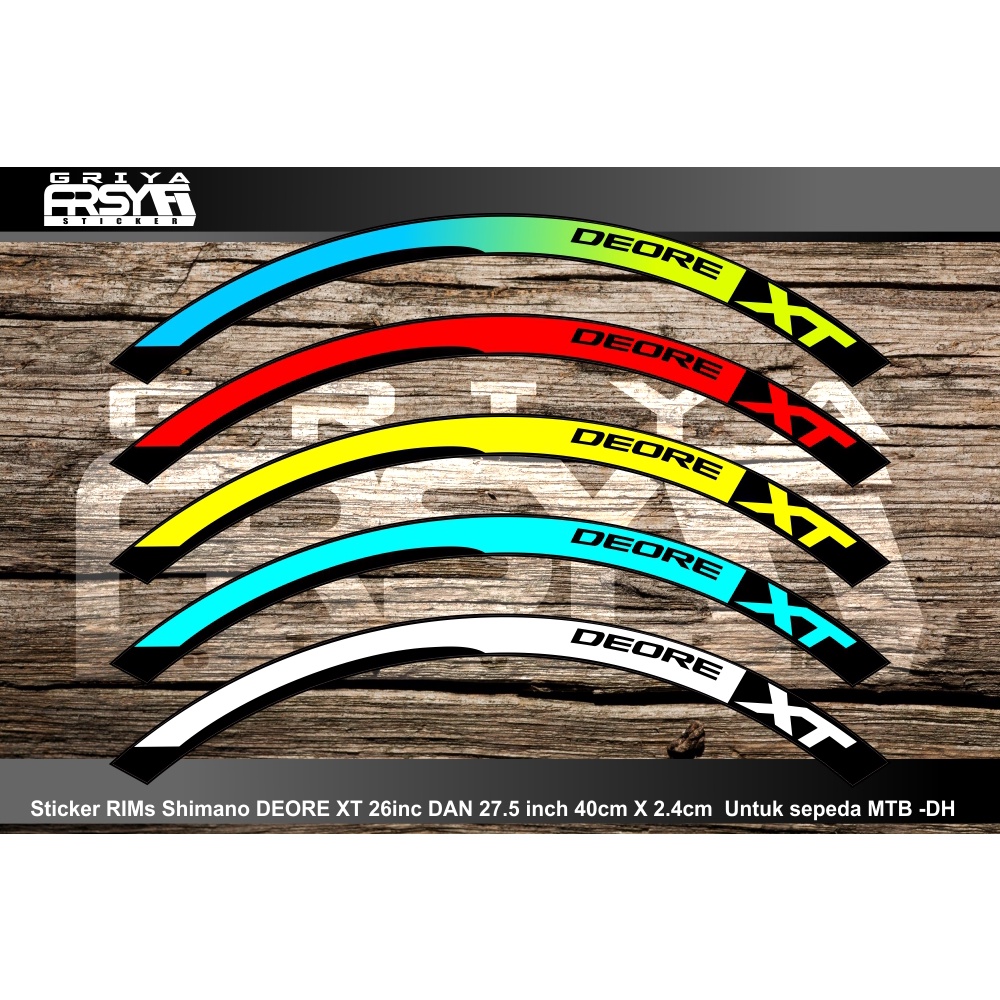 Decal Sticker Velg Sepeda SHIMANO DEORE XT Sticker rim sepeda MTB 27,5 - 29