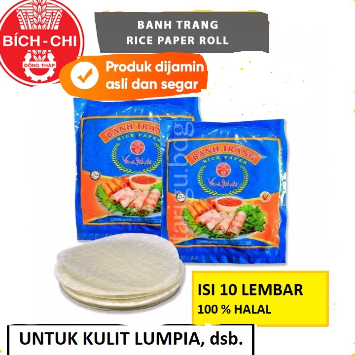 BICH-CHI BANH TRANG RICE PAPER ukuran 22 cm isi 10 lembar / KULIT LUMPIA /kulit lumpia ukuran 22 cm