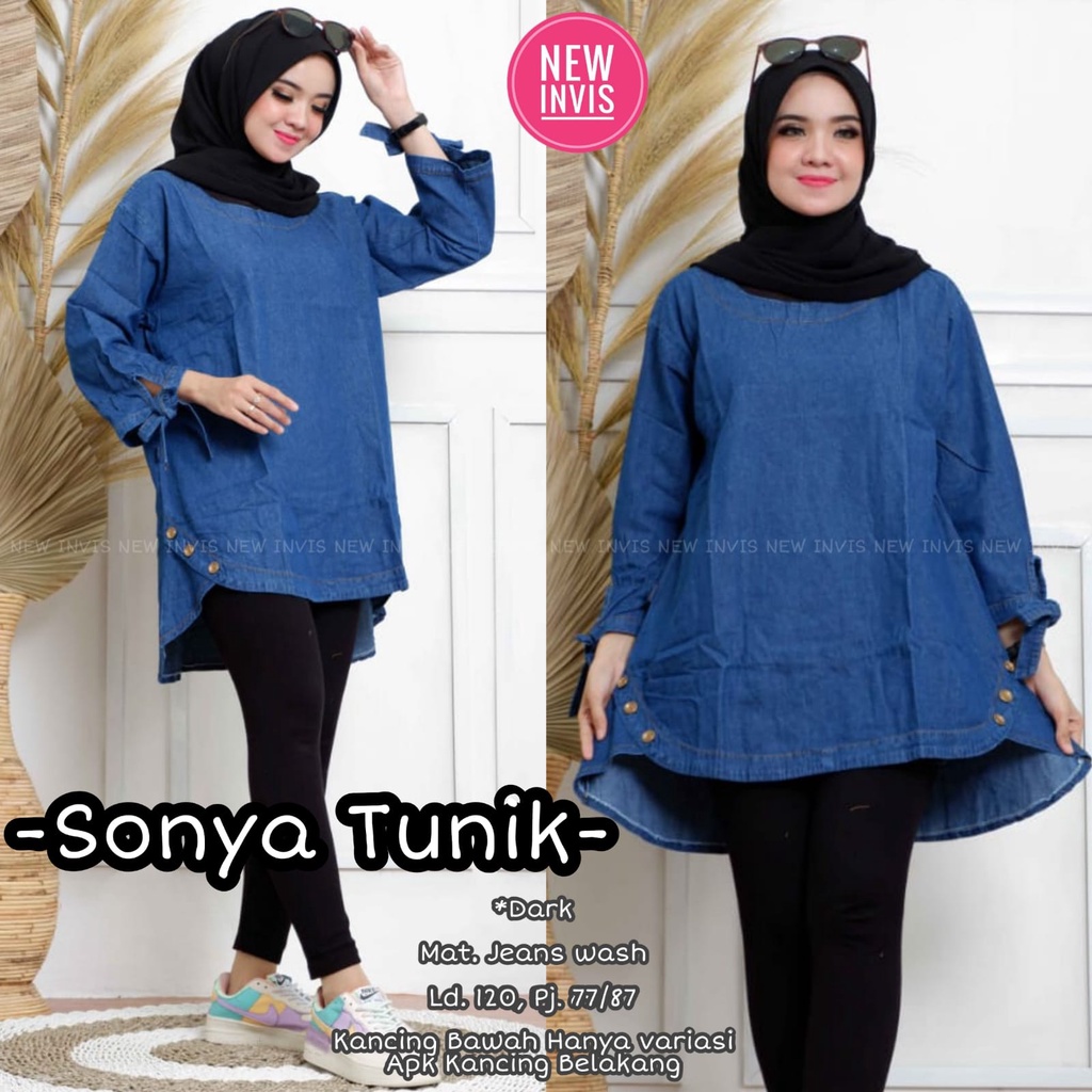 Promo Tunik Jeans Import Terbaru Jumbo Size XXXL LD120-130 matt Jeans Wash HQ Model Casual Termurah 