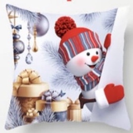 Sarung Bantal Sofa 45X45 Peach Skin Dekorasi Natal Motif