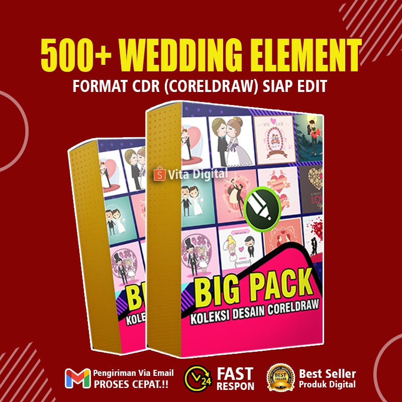 500+ Wedding Element Format (coreldraw) CDR Siap Edit