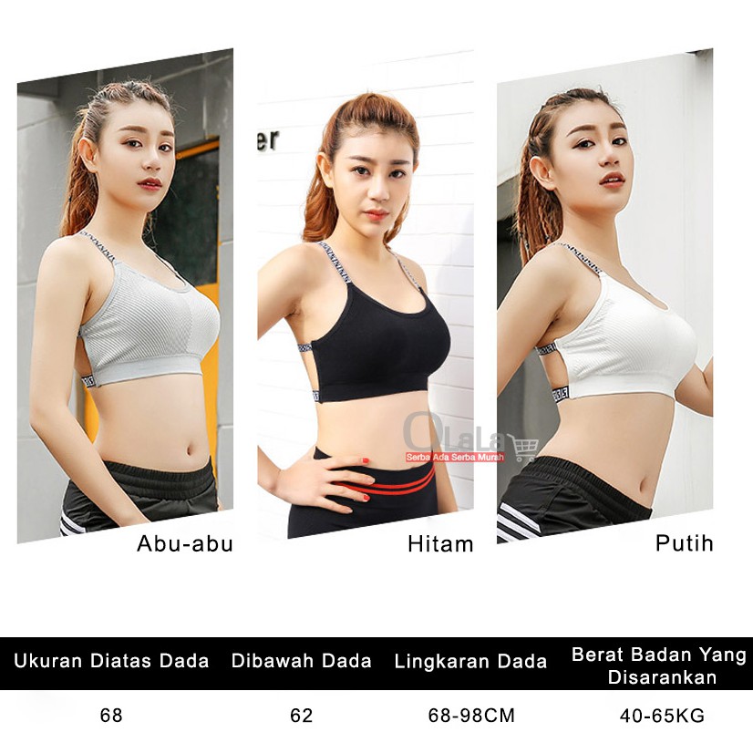 SPORT BRA WANITA / BRA GYM TANPA KAWAT