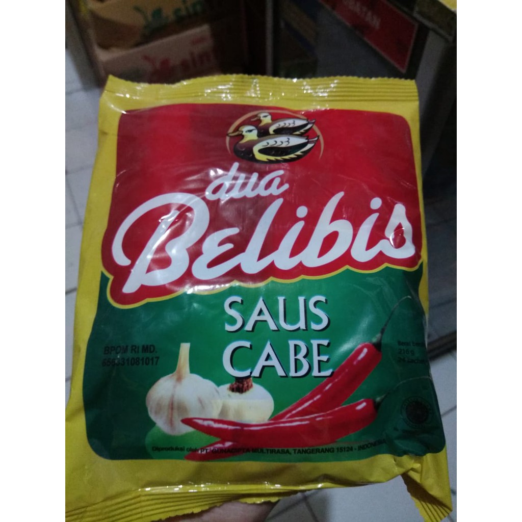 SAUS CABE DUA BELIBIS SACHET 1 PAK ISI 24 X 9 GR