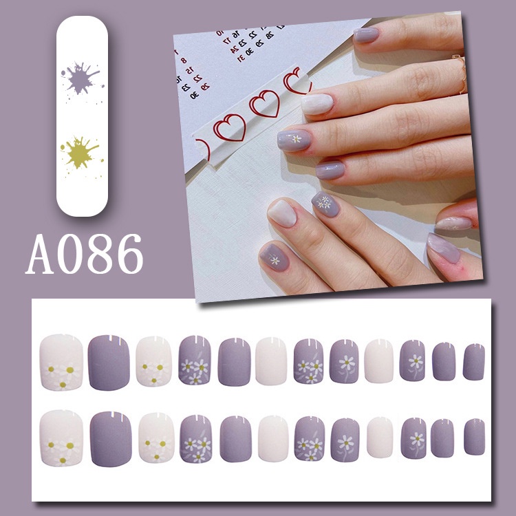 Sangat Cantik!!!Rekomendasi!!!KUKU PALSU 24pcs / set  fashion fake nail /FAKE NAIL ART 3d Tahan Air