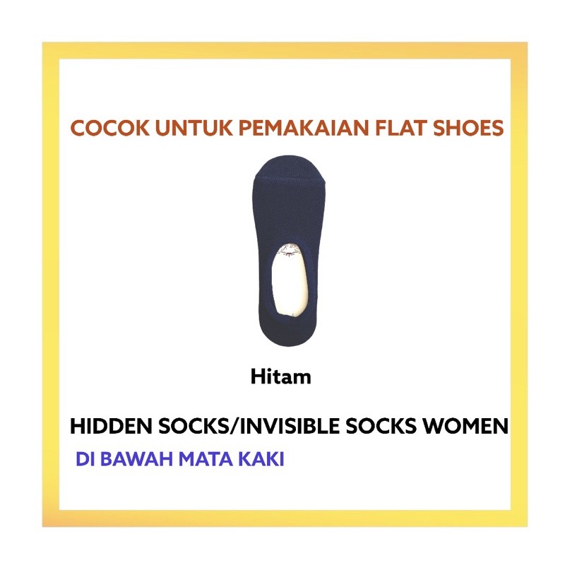 Kaos Kaki Wanita Di Bawah Mata Kaki Hidden Socks Invisible Women Kaus Kaki Angkle Socks Kaos Kaki Flat Shoes Wanita