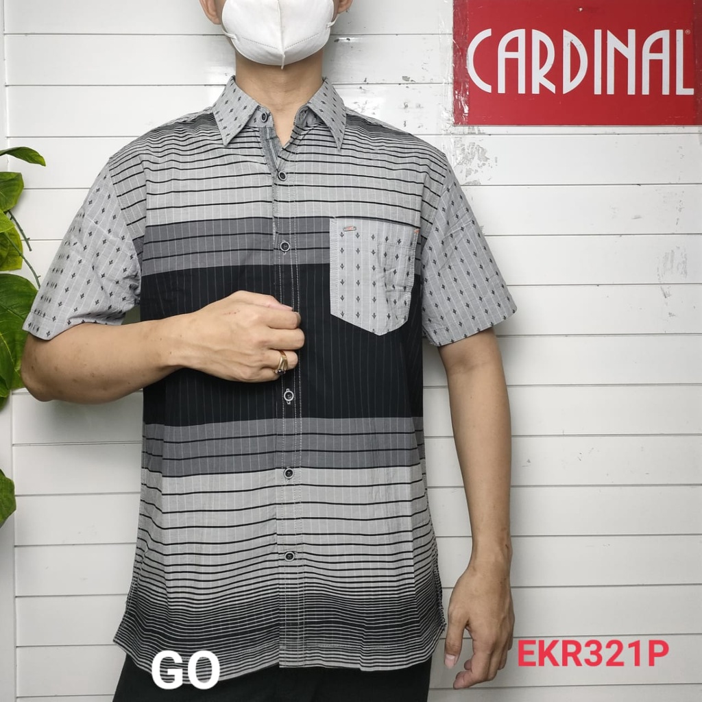 gof CKR CARDINAL KEMEJA CASUAL Pakaian Atasan Pria Kemeja Reguler Hem Casual Santai Lengan Pendek