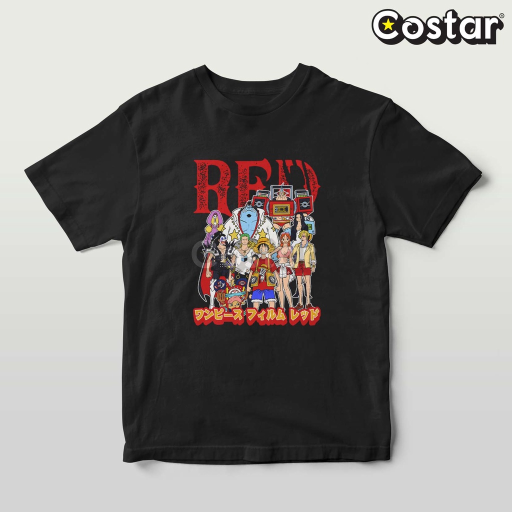 Kaos One Piece Red All Caracter