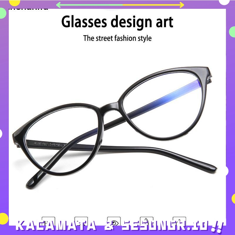 Korea kacamata anti radiasi Bingkai Struktur Fashion Cat Eye Eyeglasses Bahan Plastik Ringan Untuk Wanita