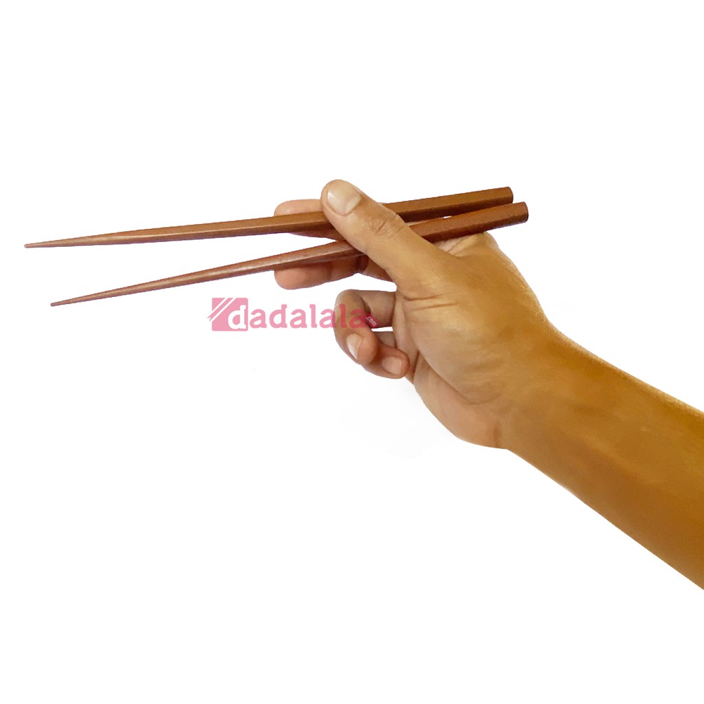 DADALALA [1 Set] Sumpit Kayu Korea Model Lancip dan Panjang 22 Cm