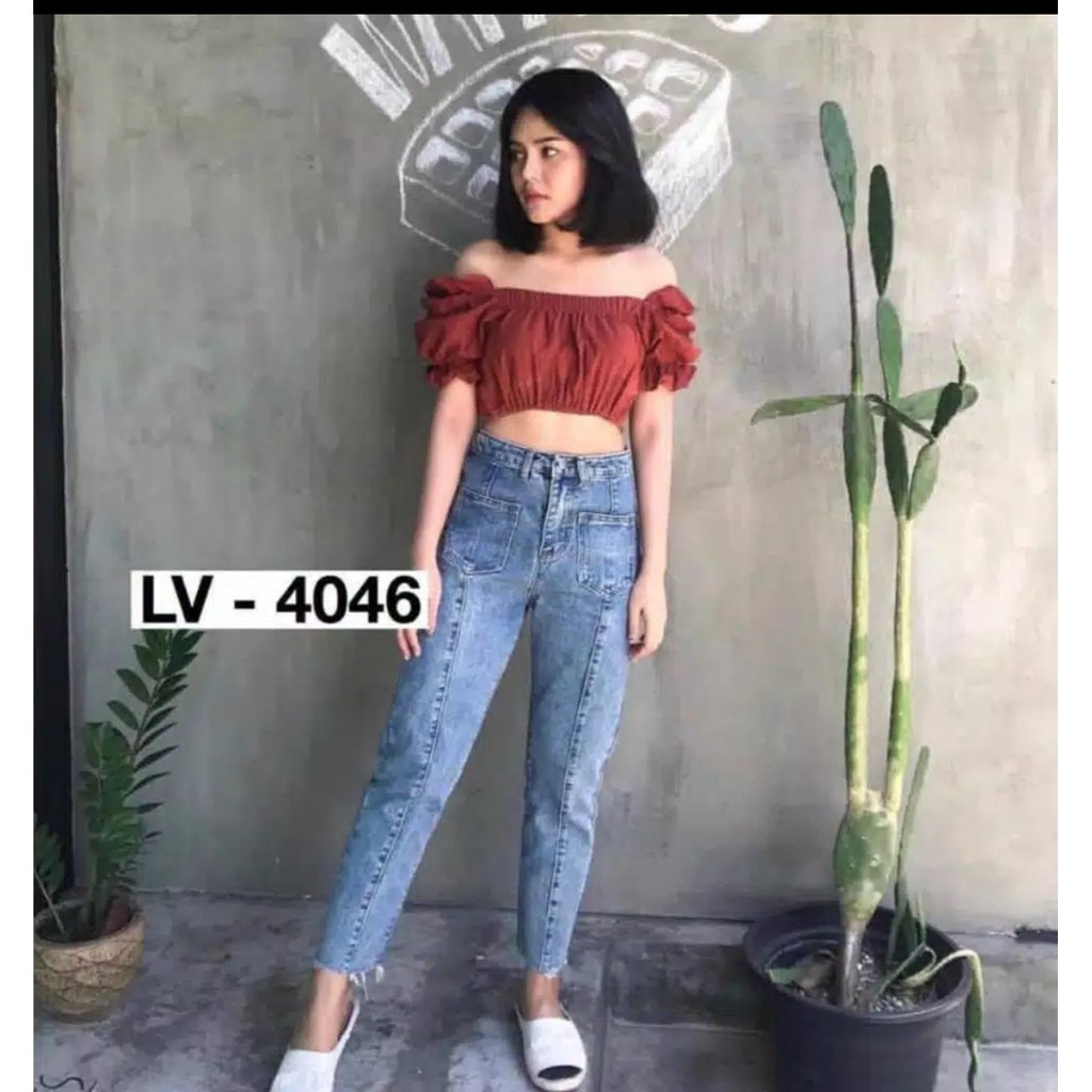 Celana Jeans Boyfriend Wanita Snow LV4046
