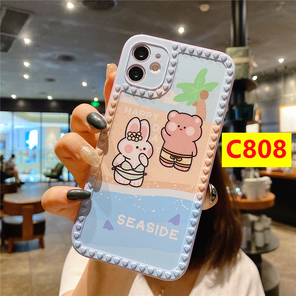 Soft Case Realme C11 C15 C20 C21 C21Y OPPO A15 A16 A54 A55 4G A5S A7 A12 A11K A9 A5 2020 A74 A94 A93 Reno 4F 5F F19 F17 Pro Loving Cute bear in space Case-C808