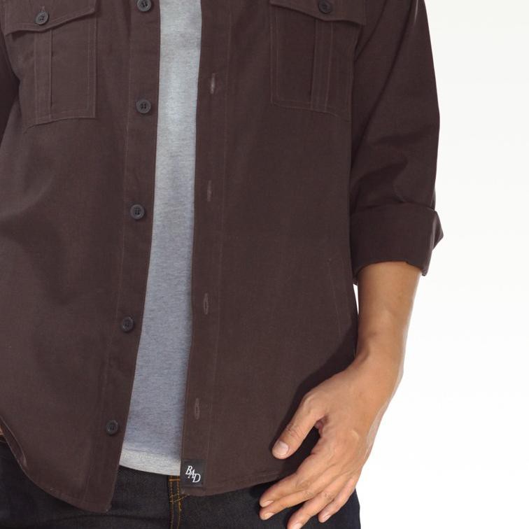 ♨ Kemeja Parka Semi Jaket Lengan Panjang Pria Big Size Jumbo Casual Kerja Cowok Katun Lapangan ✪