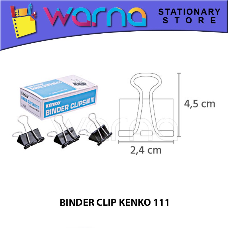 BINDER CLIP PENJEPIT KERTAS CLIP HITAM 111