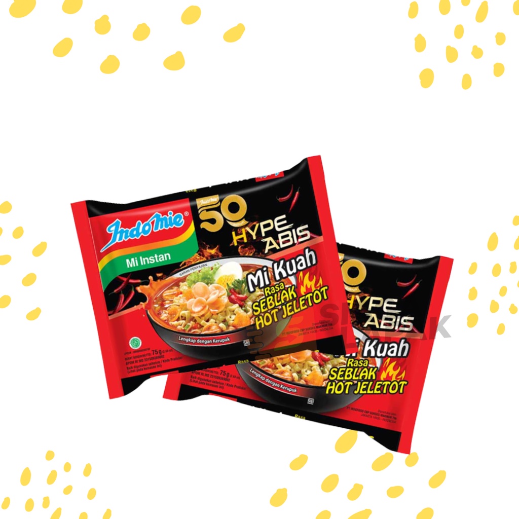 Indomie Seblak Hot Jeletot Mie Kuah 1pcs - Indomi Mie Instan