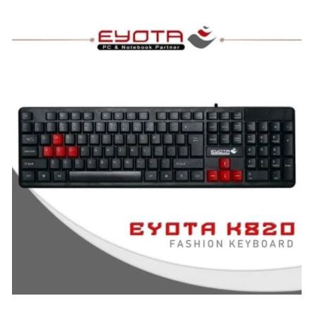 keyboard eyota wired usb 2.0 standard membrane fullsize 104 keys for office gaming k-820 k820