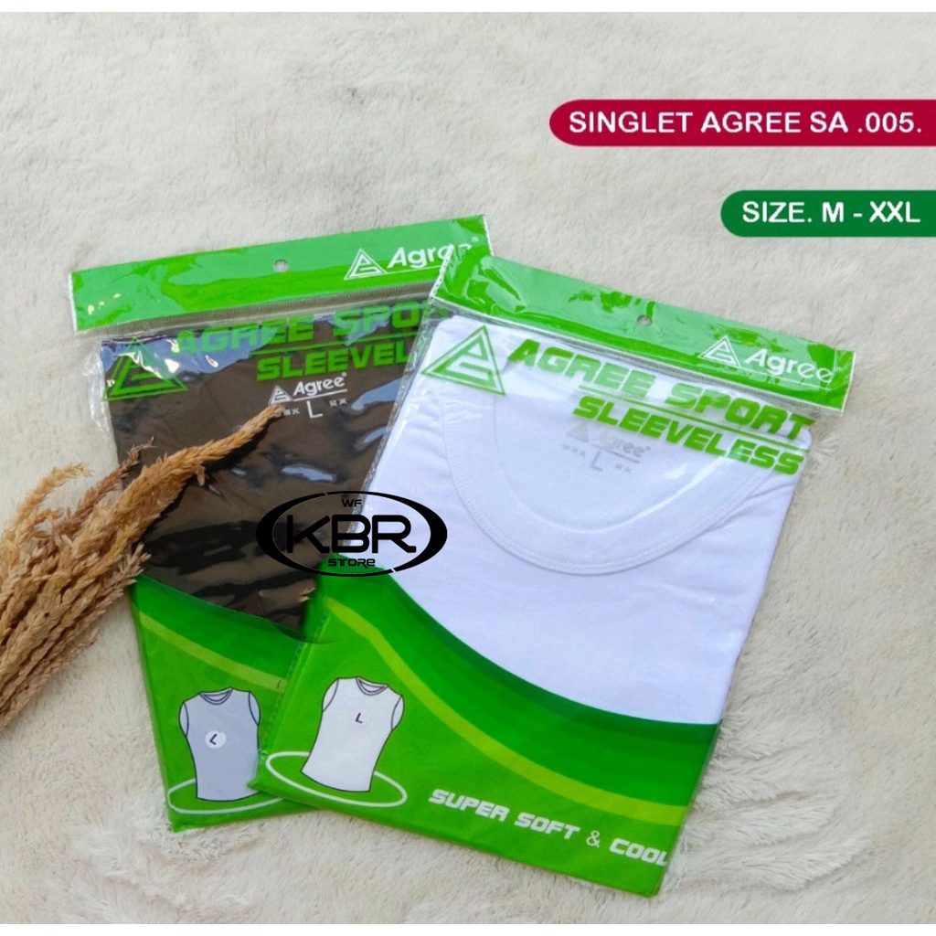 TANGTOP AGREE SA005 HIJAU SuperCool kaos dalam pria / lekbong pria / kensi agree / kbr store