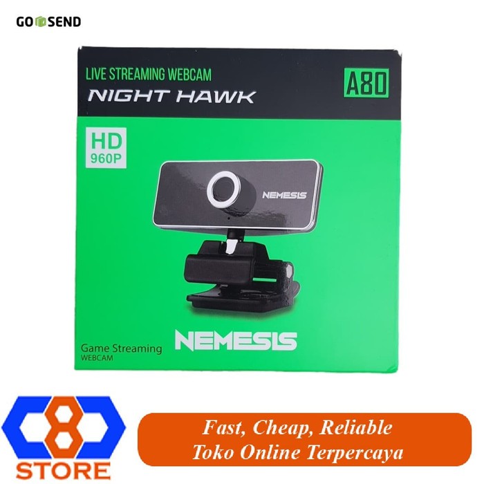 WEBCAM NYK A80 NEMESIS NIGHT HAWK HD 960P BISA TRIPOD