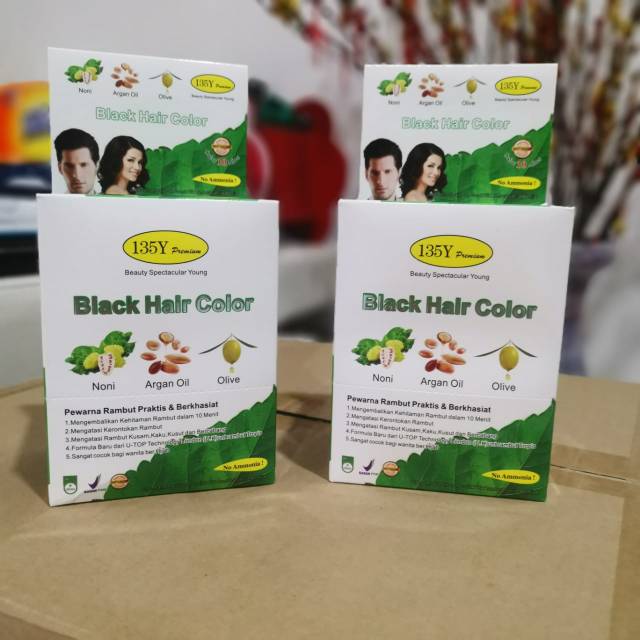 135y BSY Premium Hair Color Black Shampoo isi 10 sachet J1