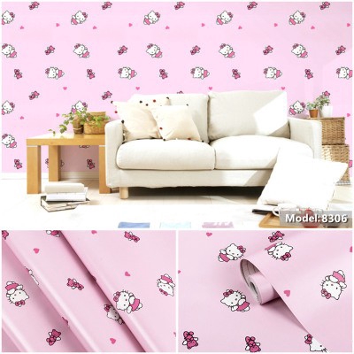 Kamar Tidur Waterproof Tk Spot Hot Sale Pvc Self Adhesive Wallpaper Lucu Kartun Doraemon Ding Dong C