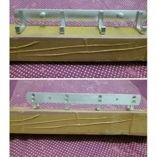 GANTUNGAN HANGER KAPSTOK BAJU 4 KAIT ALUMINIUM