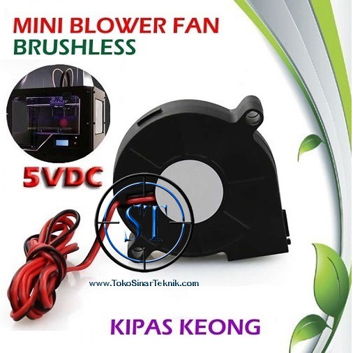 Mini Blower Fan DC 5V 12V Kipas Keong Brushless 2 Pin Cooler Angin Radiator 5 Volt Kabel