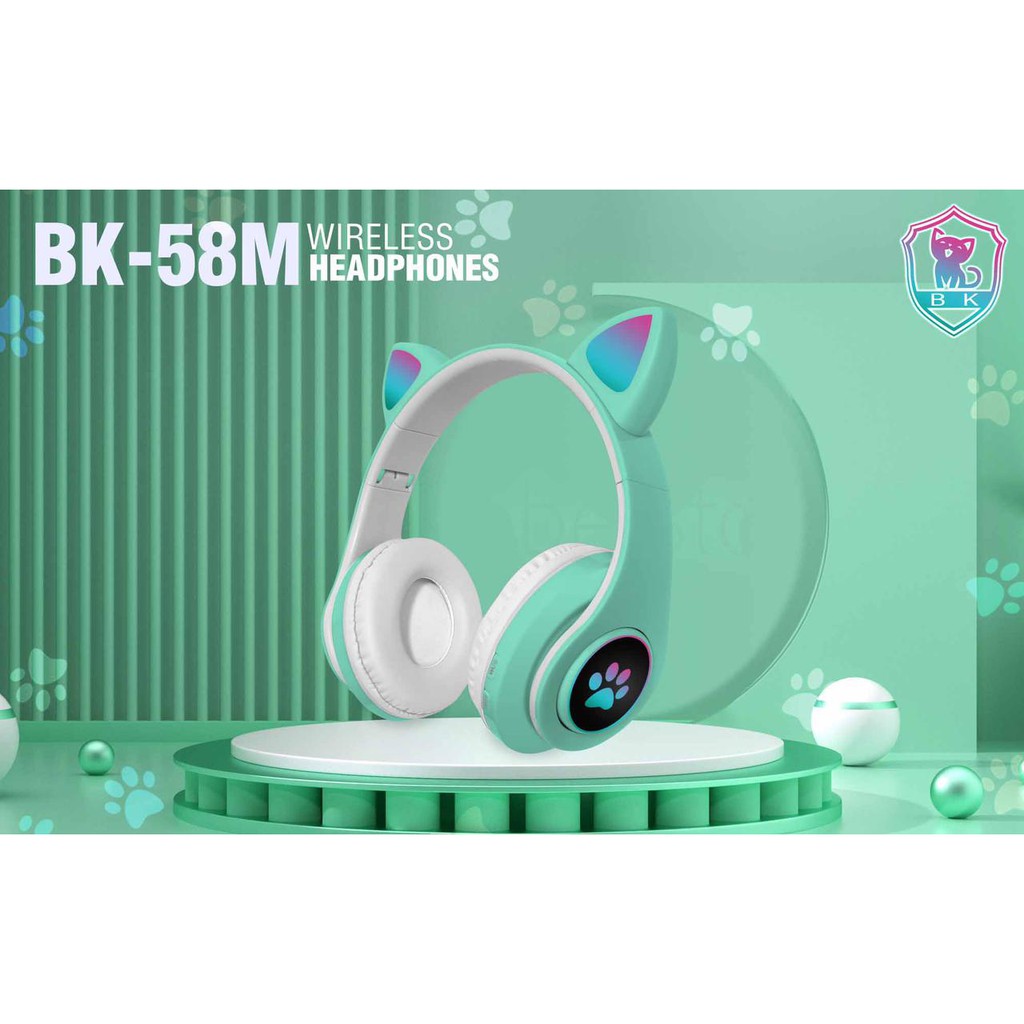 Headset Bluetooth Bando Cat BK-58M / Wireless Bando Ear Cat LED BK-58M