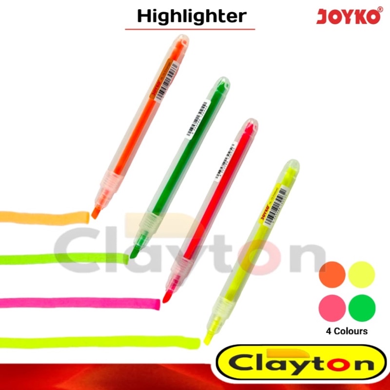 Stabilo Joyko Hl-73-76 Highlighter Penanda Warna Stabilo Pastel Penanda Buku Stabilo Mini Alat Sekolah Stabilo Warna Warni