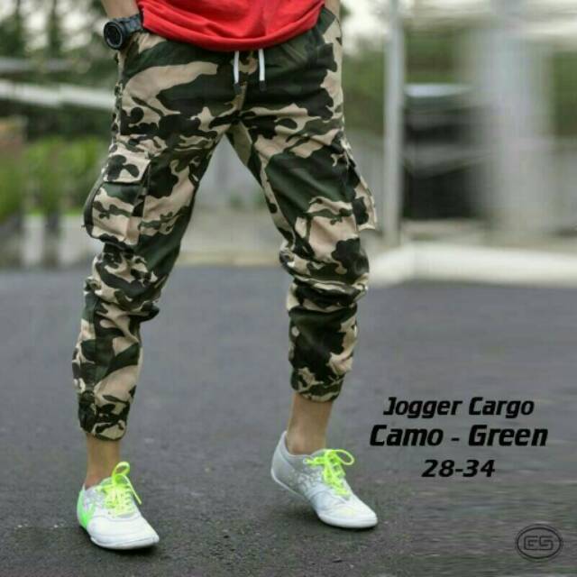 Jogger cargo camo green/ jogger cargo army green
