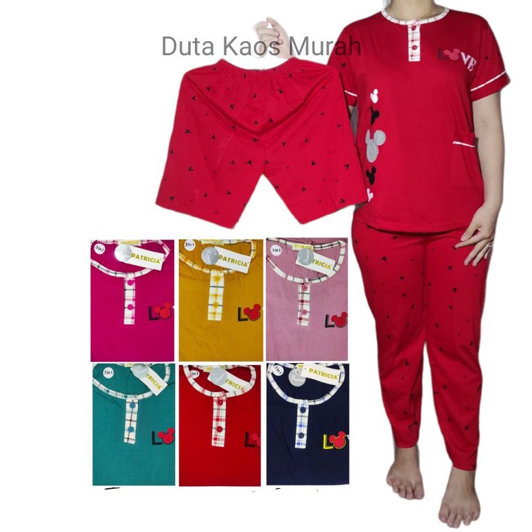 BAJU TIDUR 3IN1 PREMIUM PATRICIA PIYAMA 2IN1 PREMIUM PATRICIA BAJU TIDUR WANITA MURAH