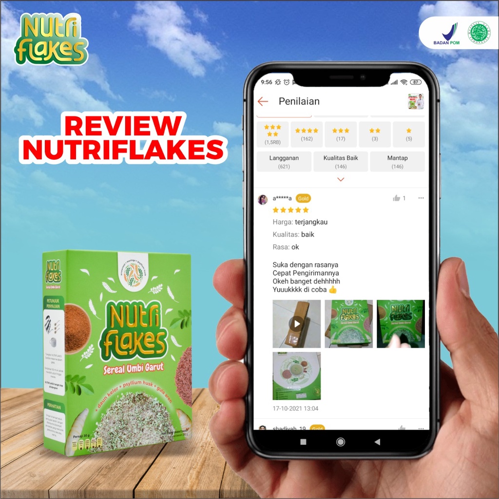 Nutriflakes Minuman Serbuk Sehat -  Untuk Asam Lambung Maag Gerd Kronis Diabetes Kolesterol Atasi Gangguan Pencernaan 100% Original