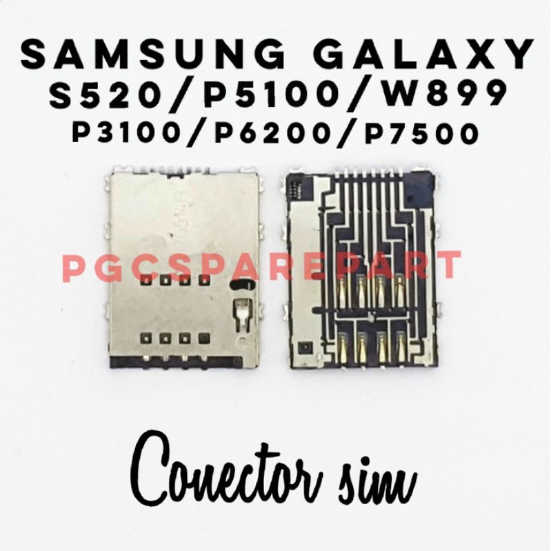 Original New Connector Konektor Sim Card Samsung Galaxy S5250 - P5100 - W899 - P7500 - P3100 -P6200 